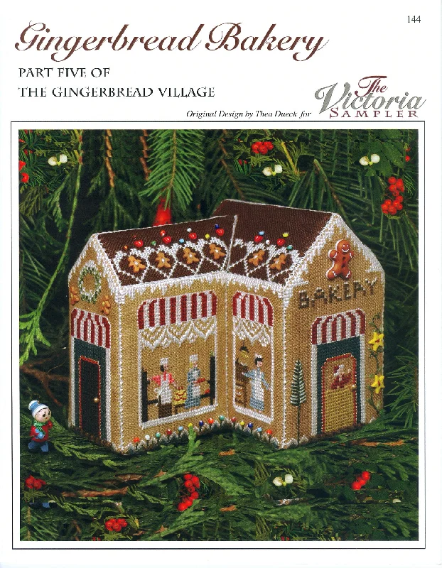 Gingerbread Bakery - Gingerbread Village Series - Christmas Embroidery and Cross Stitch Pattern - PDF Download
