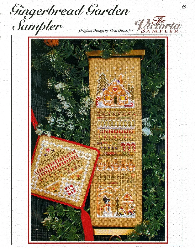 Gingerbread Garden Sampler - Victorian Garden Series - Christmas Embroidery and Cross Stitch Pattern - PDF Download Gingerbread Garden Sampler - Victorian Garden Series - Christmas Embroidery and Cross Stitch Pattern - PDF Download