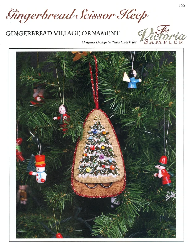 Gingerbread Scissors Keep - Ornament - Christmas Cross Stitch Pattern - PDF Download Gingerbread Scissors Keep - Ornament - Christmas Cross Stitch Pattern - PDF Download