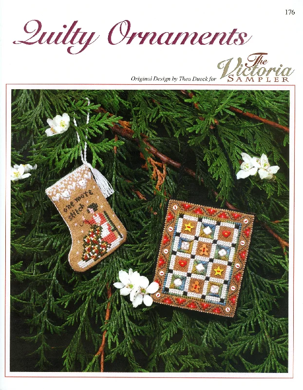 Quilty Ornaments - Christmas Embroidery and Cross Stitch Patterns - PDF Download