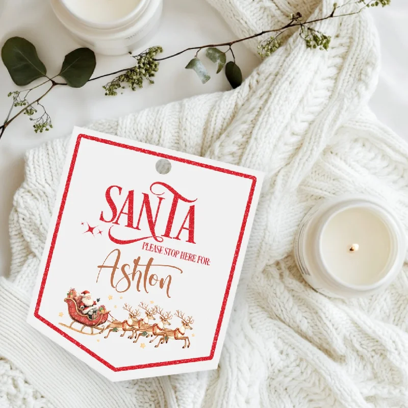 UV DTF DECAL - PENNANT - SANTA & THE REINDEERS