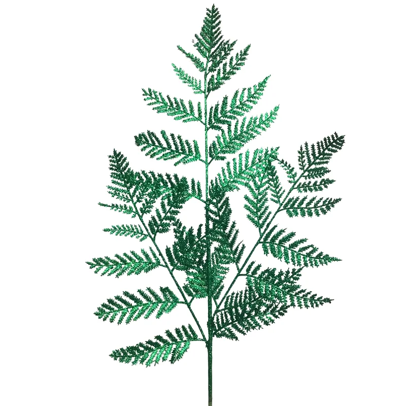 Glitter Forest Fern Spray 34” - Dark Green | KS