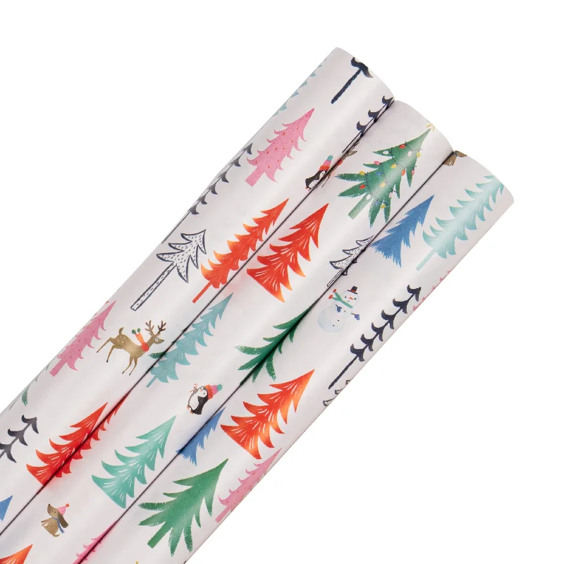 9M Christmas Wrapping Paper Multi-Pack - 3 x 3M Rolls in 1 Contemporary Festive Design